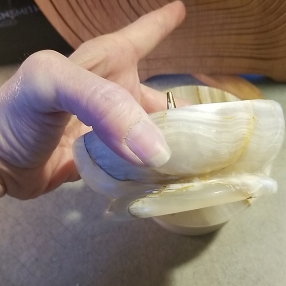 VTG.AGATE THICK CANDLE HOLDERS! SO COOL ☆ - Picture 7 of 8